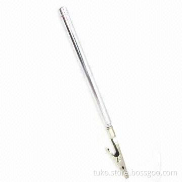 Telescopic antenna with alligator clip